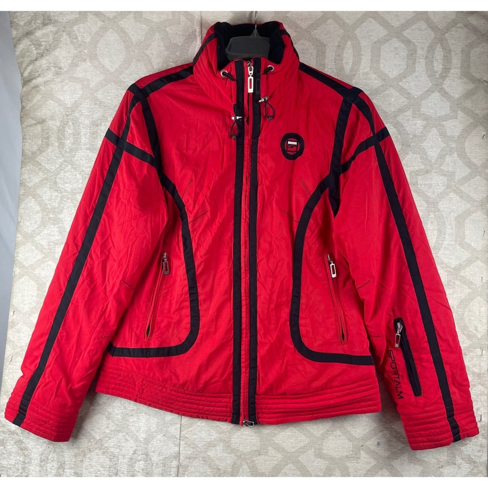 Sportalm Brena Women's Medium Red Black Zip Up Ski Jacket Made in Austria